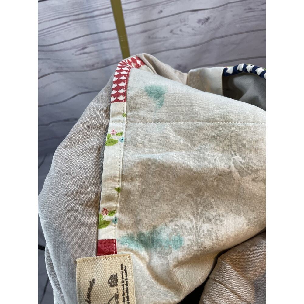 Handmade Quilted Patchwork Tote Bag Floral Polka Dot Boho Cottagecore Market Bag - Picture 7 of 11